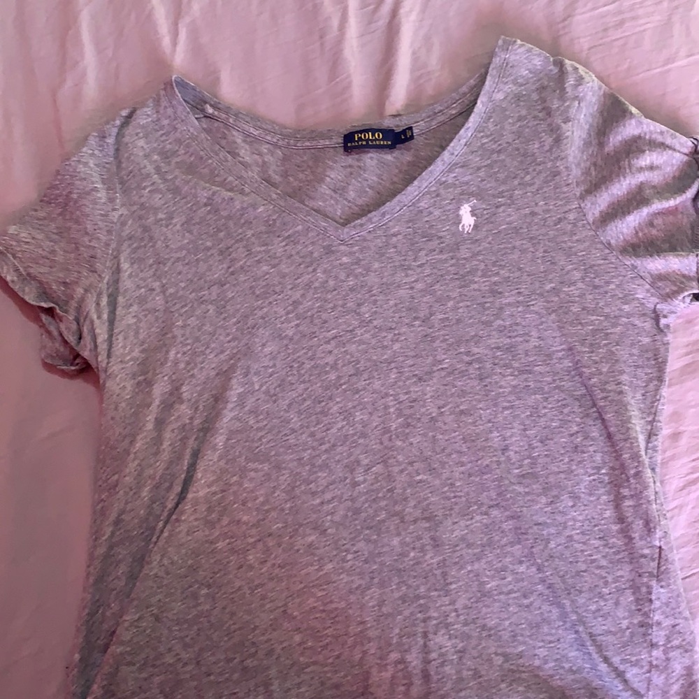 V neck Polo Ralph Lauren Gray Top
